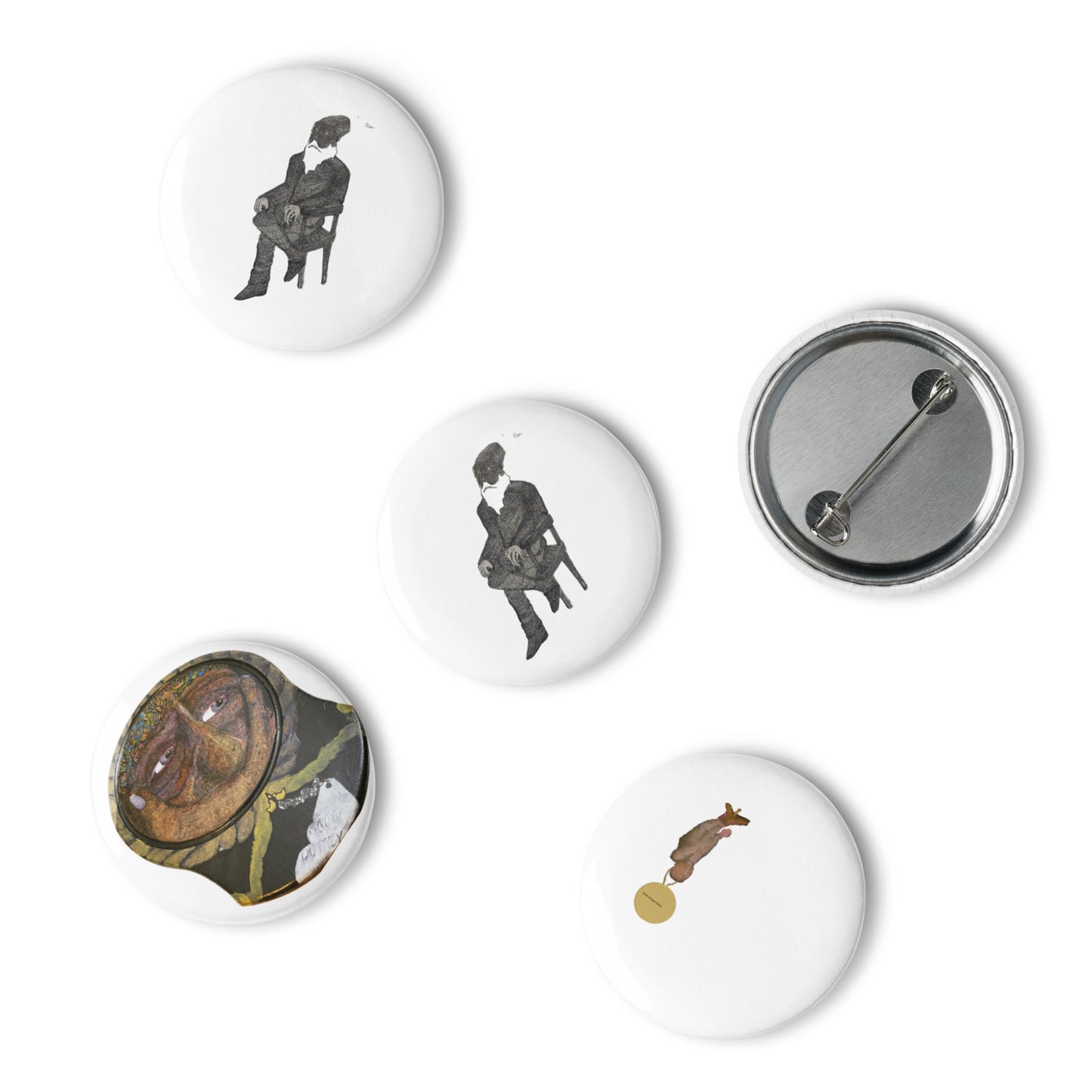 Set of pin buttons